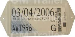 PLASTIC WOF OR REGISTRATION HOLDER PLASTIC WOF OR REGISTRATION HOLDER